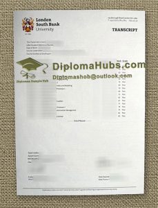 London South Bank University transcript